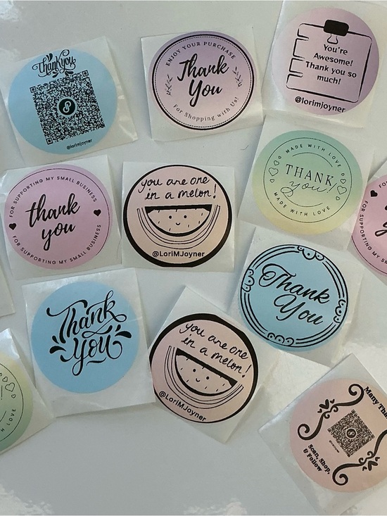 Hand Crafted Other - 100 Custom 2” circle labels with your QR code or Thank You!